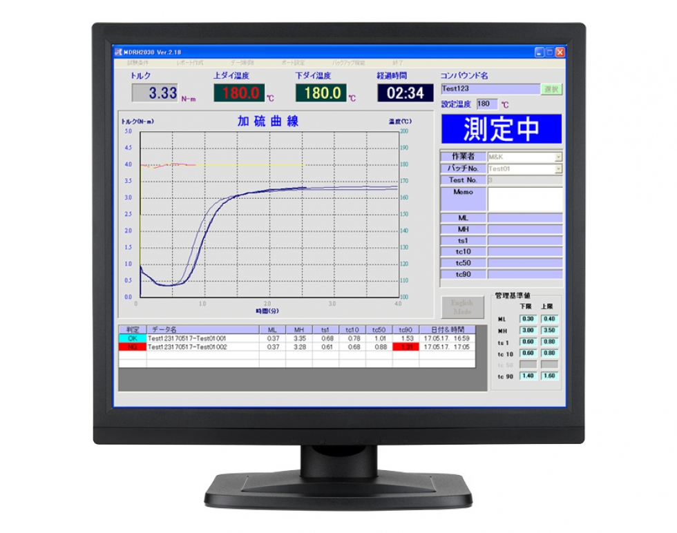 ゴム用加硫試験機 Curebase日本語｜加硫・粘度・分散｜製品紹介 | エムアンドケー株式会社